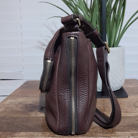 Pebbled Leather Fossil Preston Bag Shoulder Crossbody SMALL FLAW - Picture 14 of 15